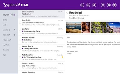Windows 8 Yahoo! Mail Client App