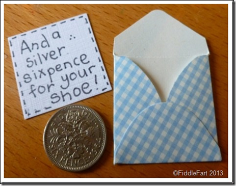 Old New Borrowed and Blue Silver Sixpence Card.1