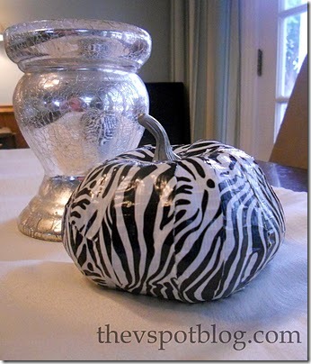 friday feature--black and white zebra duct tape pumpkin from v spot blog