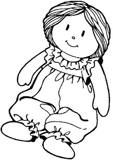 muñecas de trapo para colorear