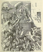 El Capitolio salvado por el graznido de los gansos. The Comic History of Rome, Gilbert Abbott A. Beckett.