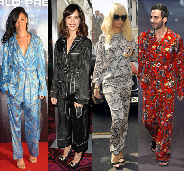 famosos com a moda pijama
