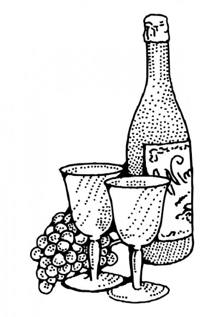 WINE COLORING PAGES
