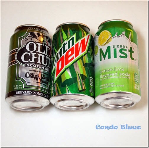 green aluminum cans