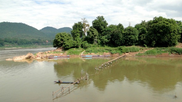 Encontro do Rio Nam Khan com o Mekong em Luang Prabang
