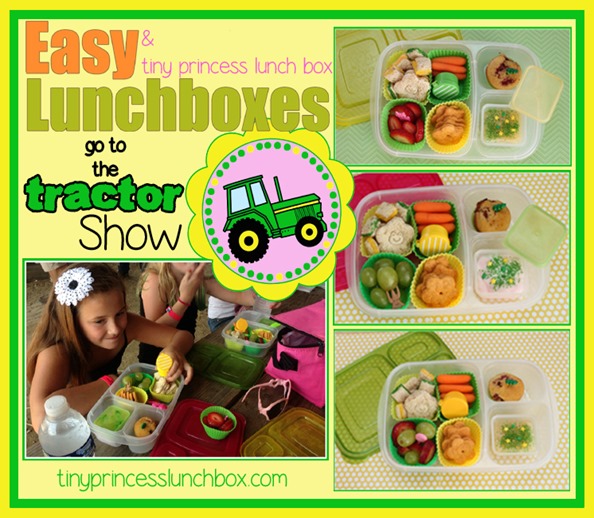 EasyLunchboxes and tiny princess lunch box go to the tractor show! #tractorlunch #EasyLunchboxes #schoollunchideas