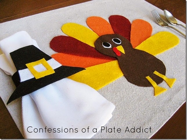 CONFESSIONS OF A PLATE ADDICT  No-Sew Thanksgiving Placemat and Napkin Ring