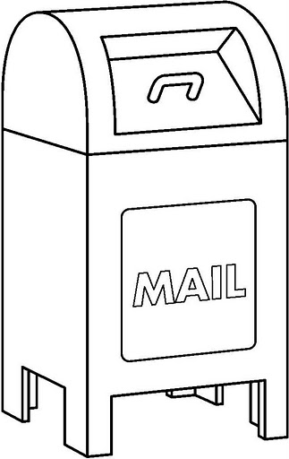 Mail Drop Box Coloring Page, Mail, Free Engine Image For User Manual Download