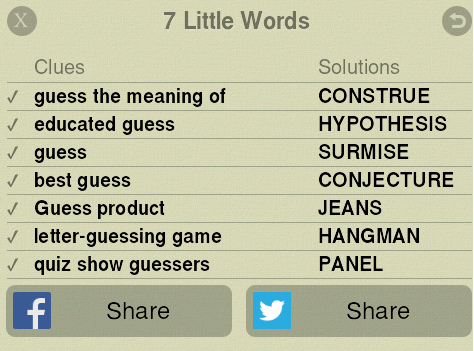 7 Little Words - Daily Puzzle Answers: Sunday February 9 - 7 Little