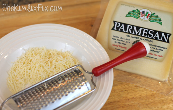Grating parmesan cheese