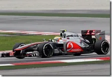 Hamilton nelle qualifiche del gran premio della Malesia 2012