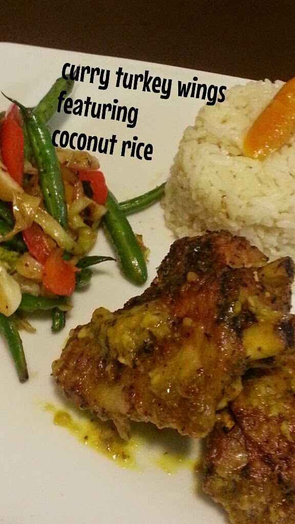 Eat this! Curry turkey wings ft. coconut rice