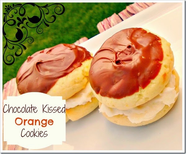 chocolate kissed orange cookies