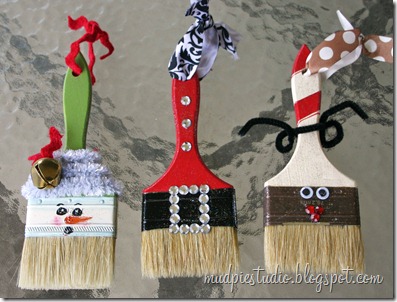 Mud Pie Studio: Paintbrush Ornaments