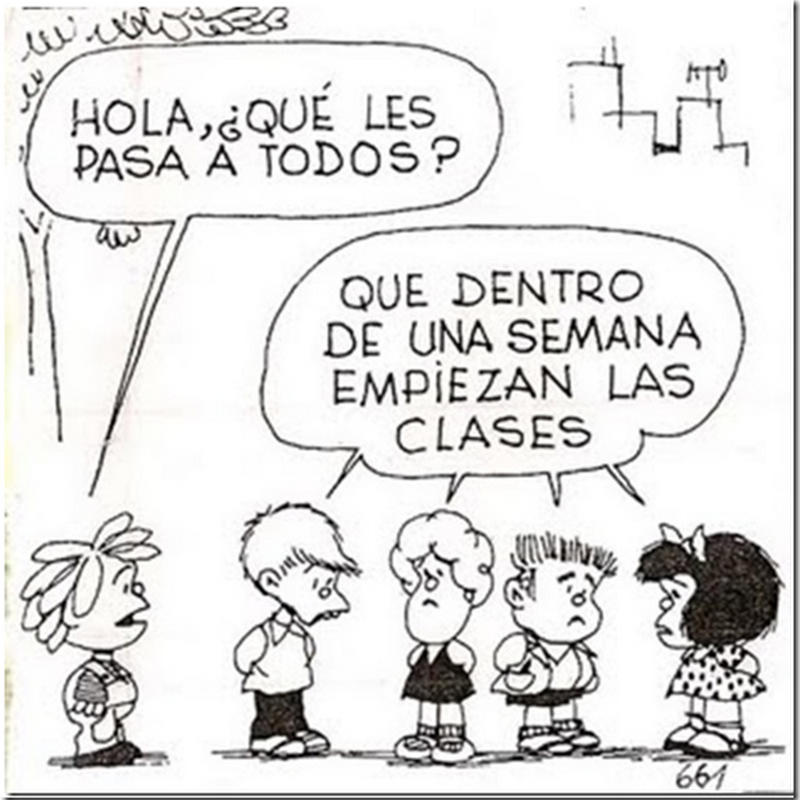 Humor gráfico docentes y educación con Mafalda