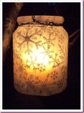 Snowflake Christmas Jar lantern
