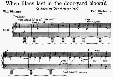 IN REVIEW: Paul Hindemith's WHEN LILACS LAST IN THE DOOR-YARD BLOOM'D (Choral Society of Durham - 8 February 2015)