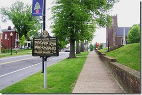 McDowell-Crawford Surgery marker looking east on Main Street