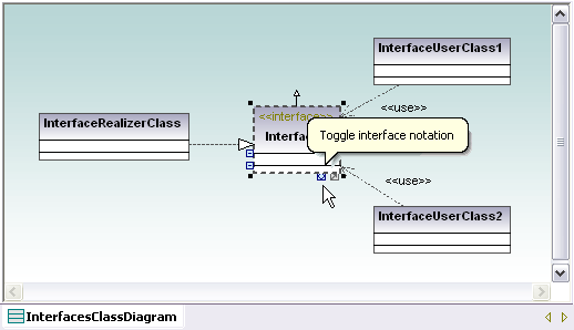 UML class diagram toggle notation helper