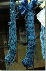 Woad on woven shibori