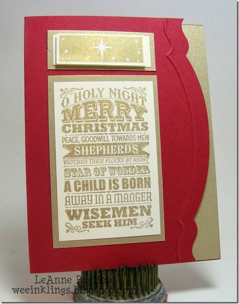 LeAnne Pugliese WeeInklings O Holy Night Gold Christmas Card