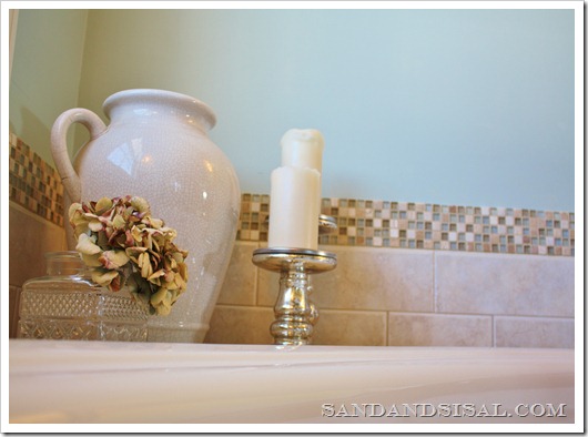 How to add a stone and glass tile border