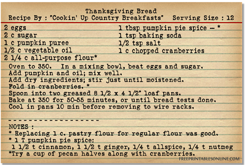 thanksgiving bread recipe
