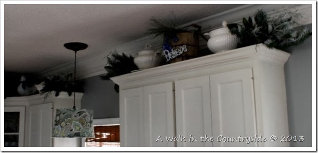 christmas above the kitchen cabinets