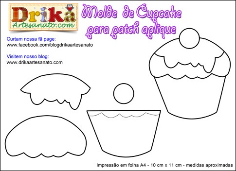 Molde de Cupcake Para Patch Aplique e Patchwork