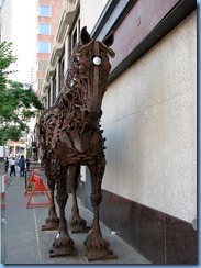 9837 Alberta Calgary - Iron Horse - life size metal sculpture made completely out of scrap metal - on Centre St at the corner Stephen Avenue