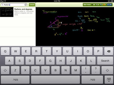 KhanAcademy para iPad