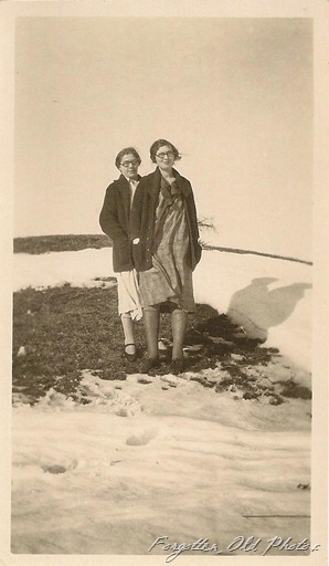 Two Women and a snowbank Tin XCeiling