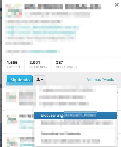 Bloquear usuarios en twitter