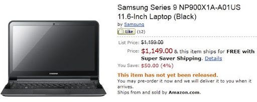Samsung Series 9 en Amazon