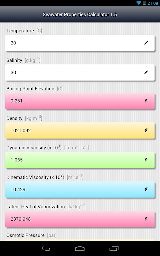 Seawater Properties Calculator