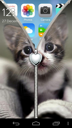 Cute Kitty zipper Lock Screen