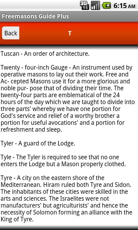 Freemasons Guide Plus Screen 2