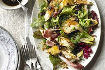 Warm chicken & chicory salad