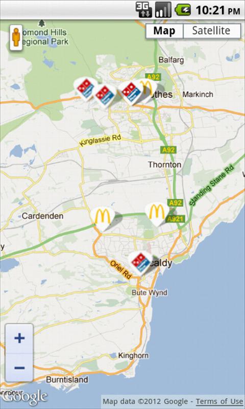 Fast Food Finder Screen 2