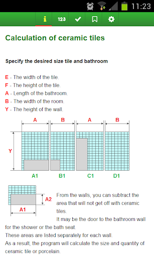 Calculation of ceramic tiles