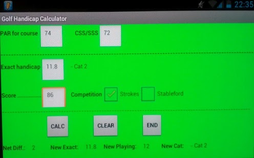 Free GUI Golf Handicap Calculator APK
