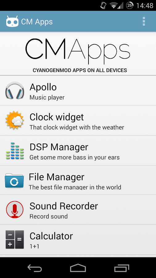 CM Apps - CyanogenMod apps - screenshot
