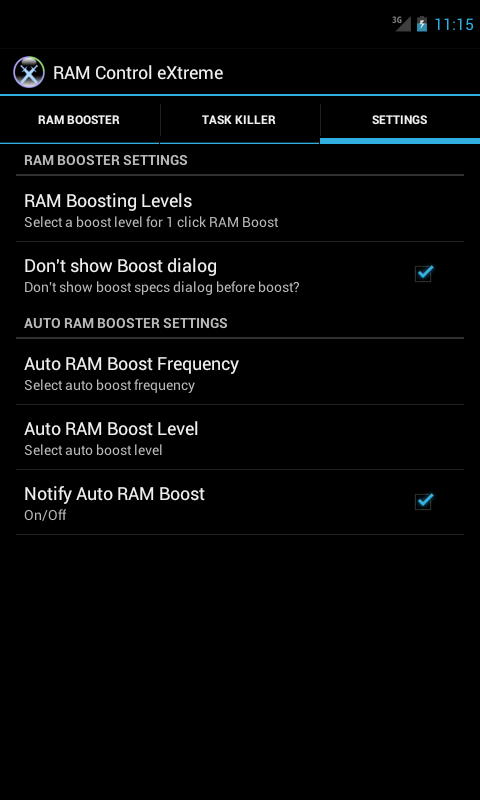 RAM Control eXtreme Pro - screenshot