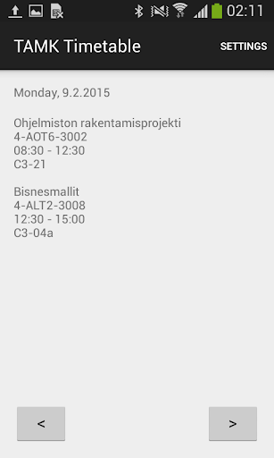 TAMK Timetable