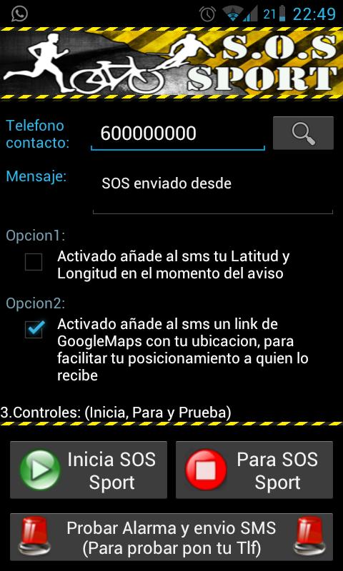 Android application SOS Sports Key Unlock screenshort