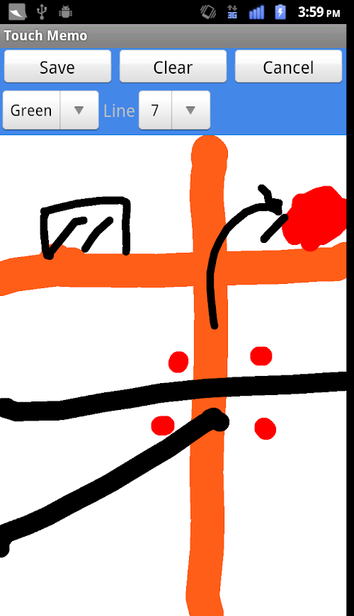 Android application 手書きメモ screenshort