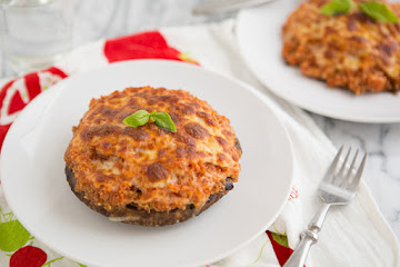 Pizza Quinoa Stuffed Portobello Mushrooms
