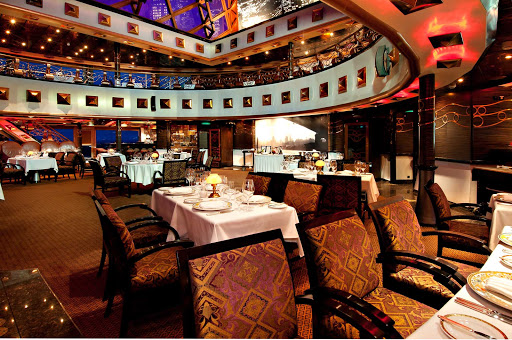 Reserve a cozy table at Nick and Nora's Steakhouse, a sophisticated dining venue on Carnival Miracle.