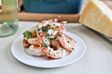 Roasted Basil Butter Parmesan Shrimp