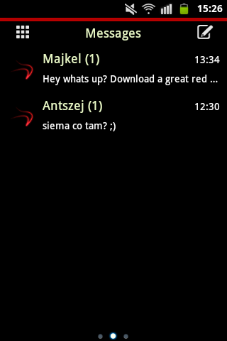GO SMS Theme Red Neon